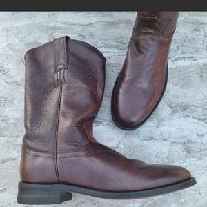 Justin Men's size 7 Leather Pull On 3718 Roper Western Boots